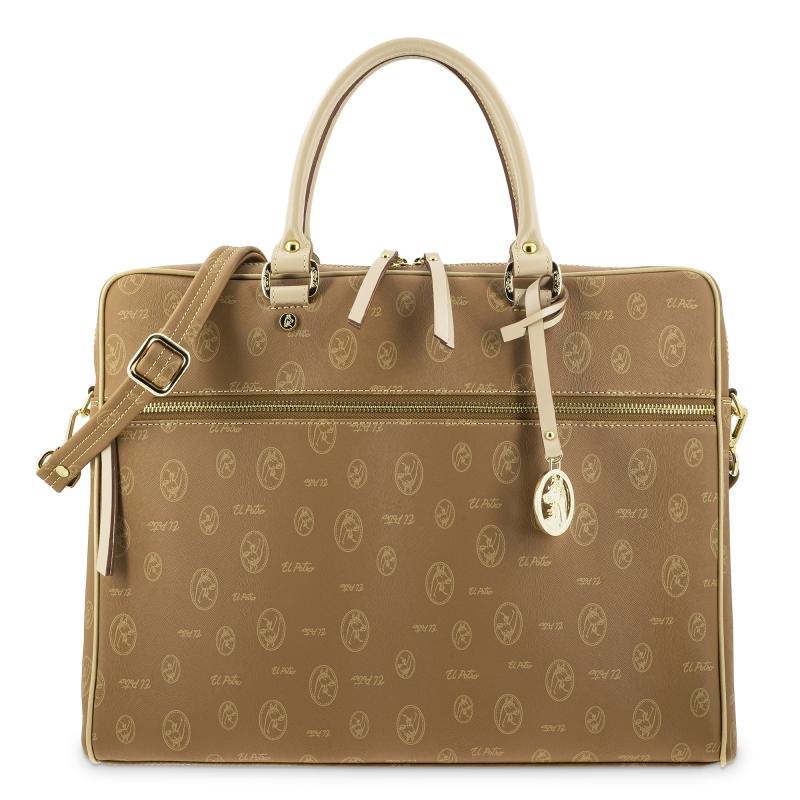 El potro Bolso carpeta grande de mujer en color cuero - EL POTRO