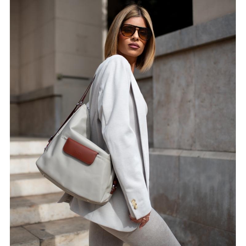 El Potro Bolso Convertible En Mochila Beige-El Potro