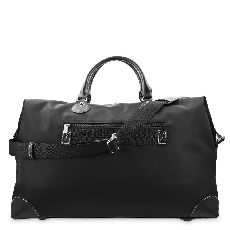El Potro Bolso De Viaje Unisex En Lona Negro Y Piel Vacuno Color Negro-Paris
