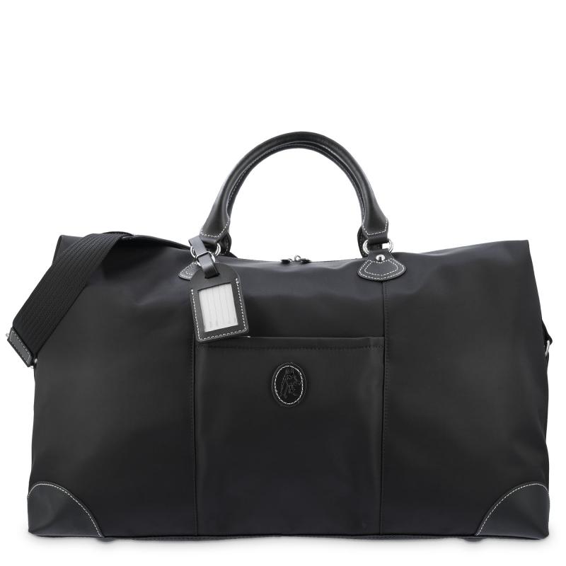 El potro Bolso de viaje unisex en lona negro y piel vacuno color negro-Paris