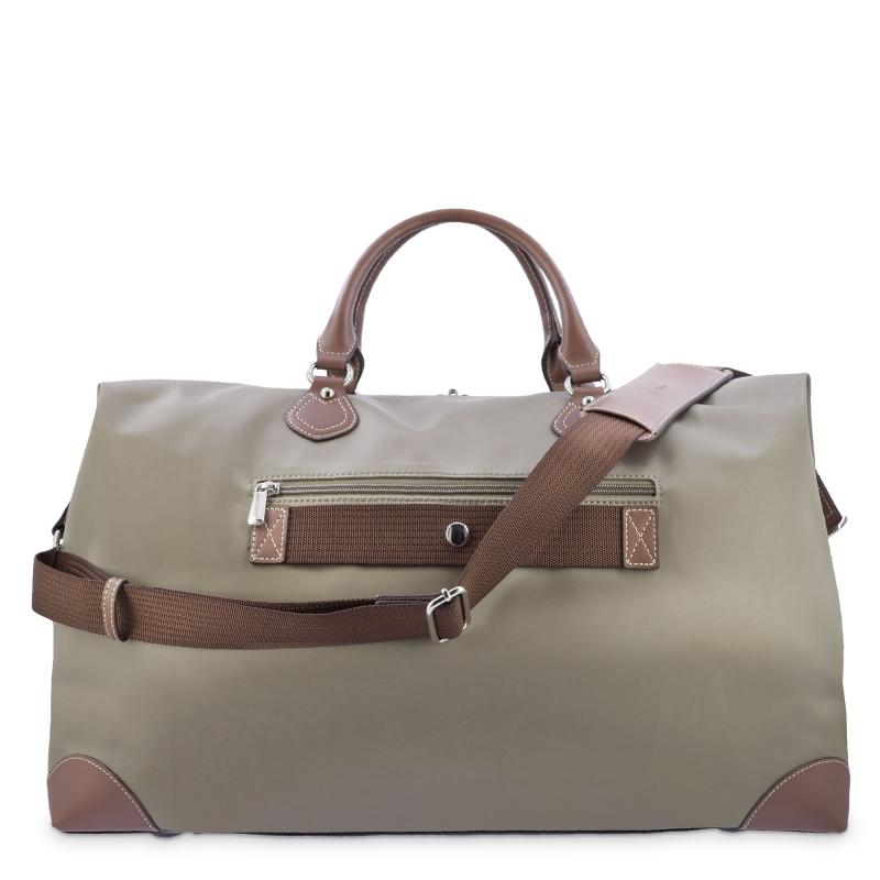 El Potro Bolso De Viaje Unisex En Lona Taupe Y Piel Vacuno Color Cuero-Paris