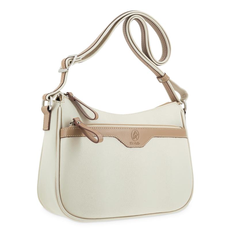 El Potro Bolso Góndola 3 Cremalleras De Mujer Color Beige- Base