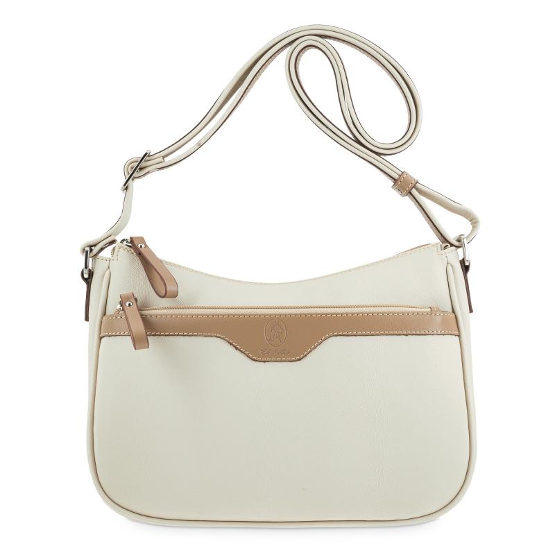 El potro Bolso góndola 3 cremalleras de mujer color beige- Base