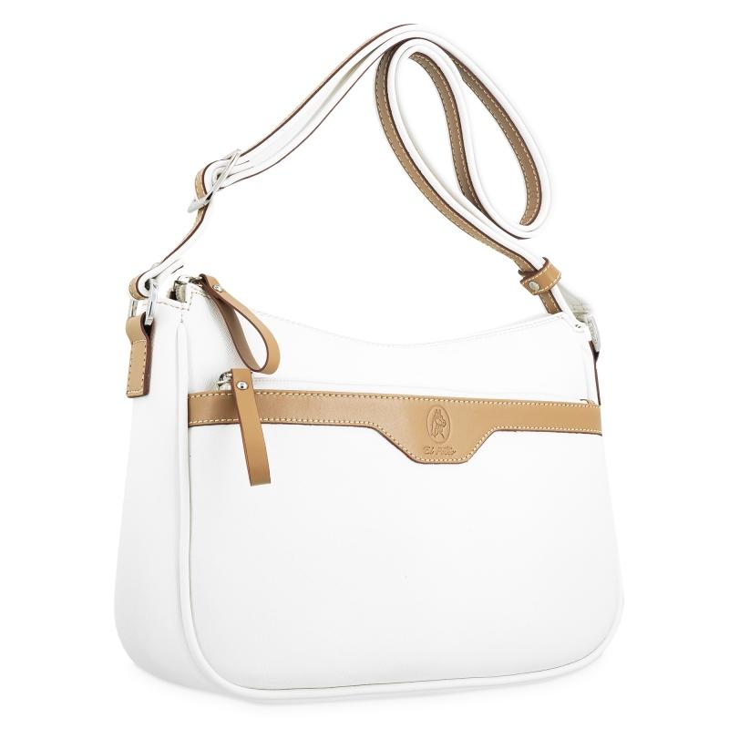 El Potro Bolso Góndola 3 Cremalleras De Mujer Color Blanco- Base