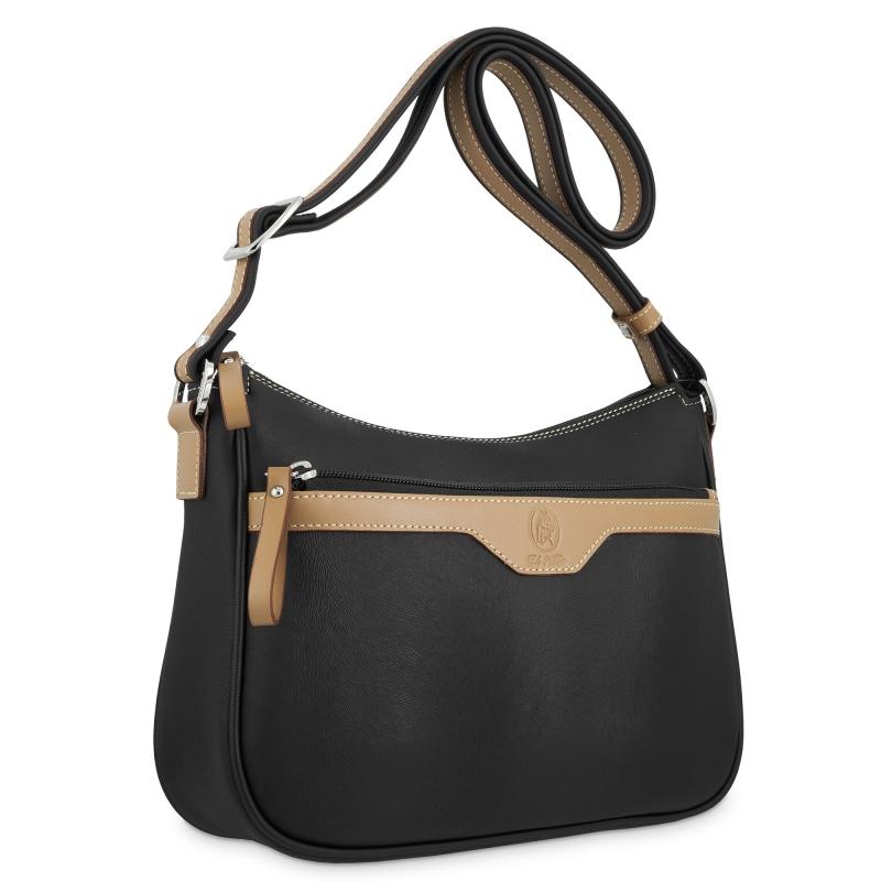 El Potro Bolso Góndola 3 Cremalleras De Mujer Color Negro - Base