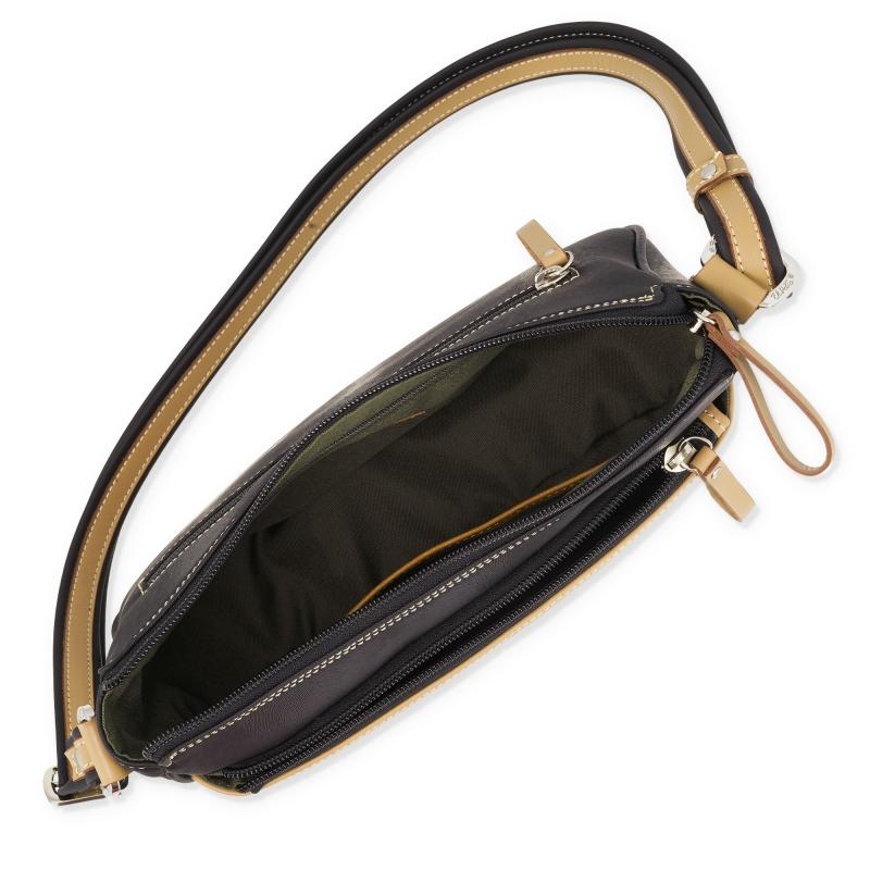 El Potro Bolso Góndola 3 Cremalleras De Mujer Color Negro - Base