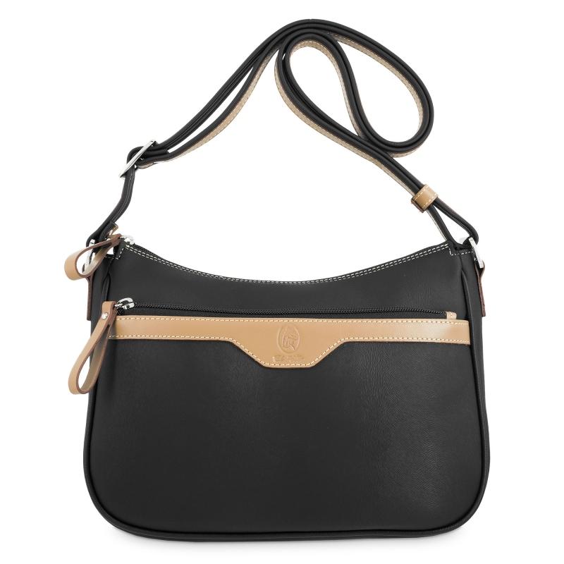El potro Bolso góndola 3 cremalleras de mujer color negro - Base