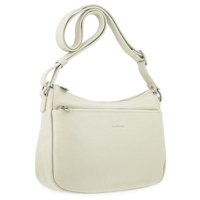 El Potro Bolso Góndola Bandolera De 3 Cremalleras Mujer En Piel Vacuno Color Beige- I R I S