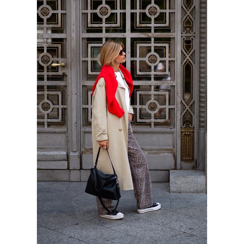 El Potro Bolso Hobo Carry All Grande Piel Vacuno Color Negro-Floater