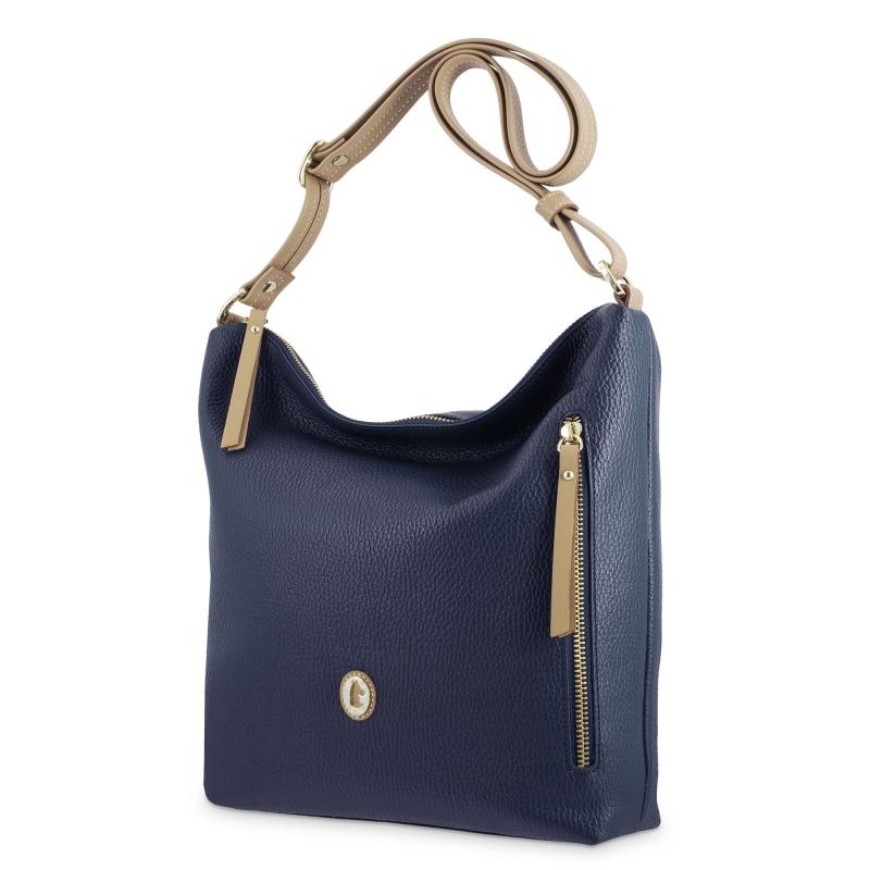 El Potro Bolso Hobo De Mujer En Piel Vacuno Color Azul - Oasis