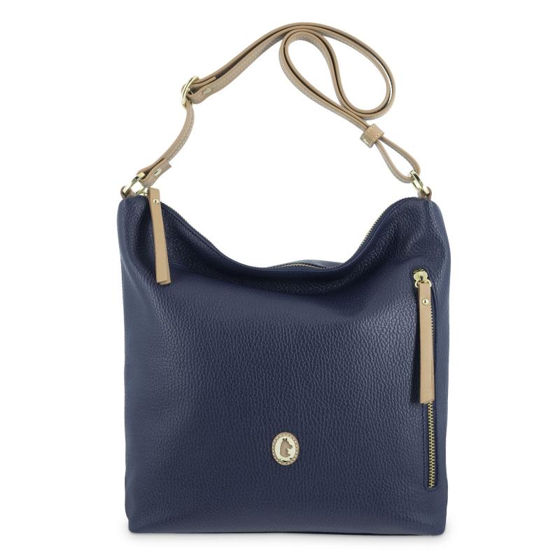 El potro Bolso Hobo de mujer en piel vacuno color azul - Oasis