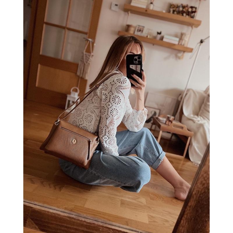 El Potro Bolso Hobo De Mujer En Piel Vacuno Color Cuero- Oasis