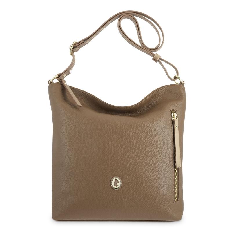 El potro Bolso Hobo de mujer en piel vacuno color cuero - Oasis