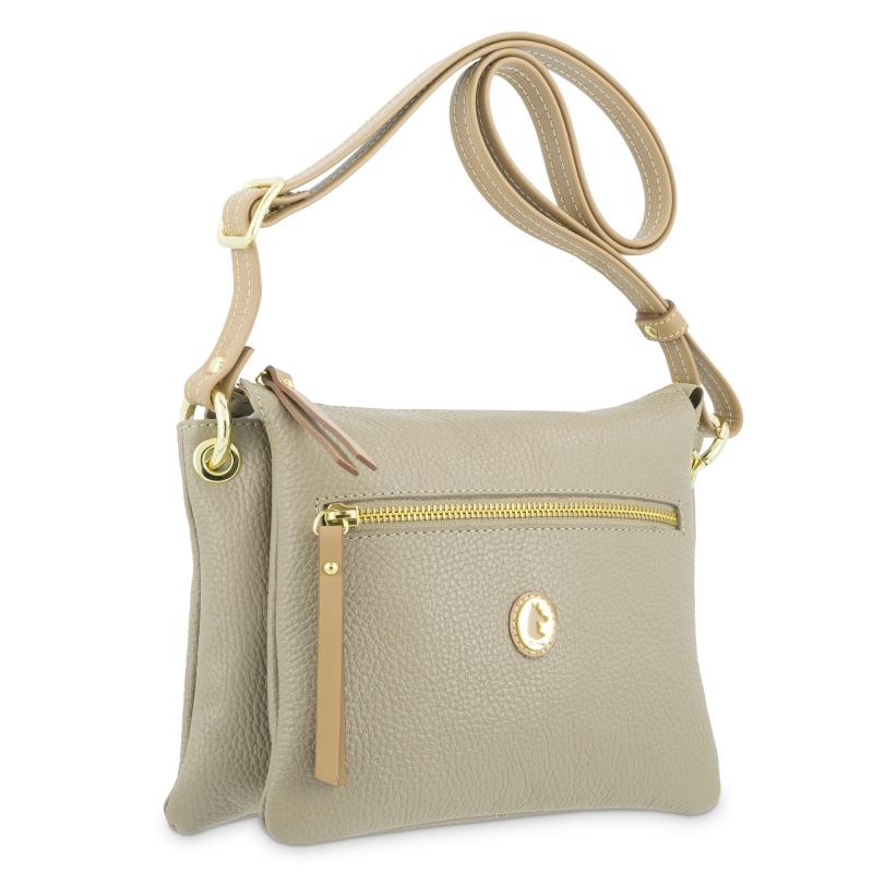 El Potro Bolso Hobo De Mujer En Piel Vacuno Color Topo- Oasis