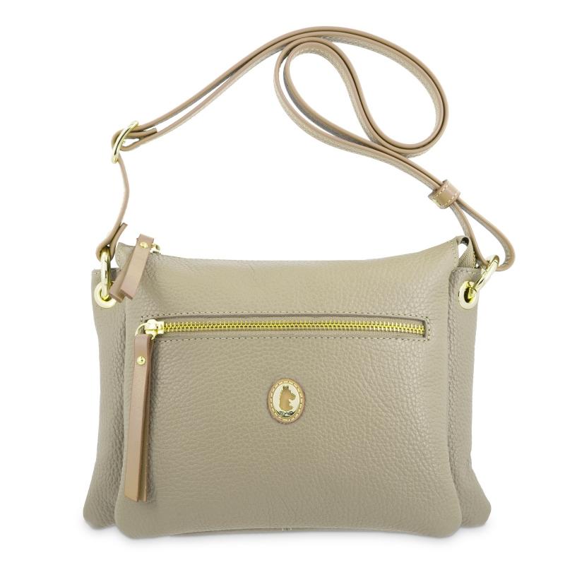 El potro Bolso Hobo de mujer en piel vacuno color topo- Oasis