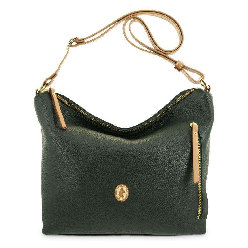 El potro Bolso Hobo de mujer en piel vacuno color verde - Oasis