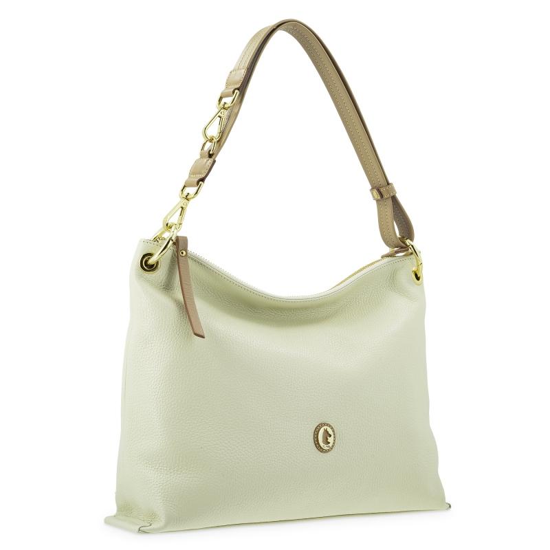 El Potro Bolso Hobo Mediano En Piel Vacuno Color Ivory - Oasis