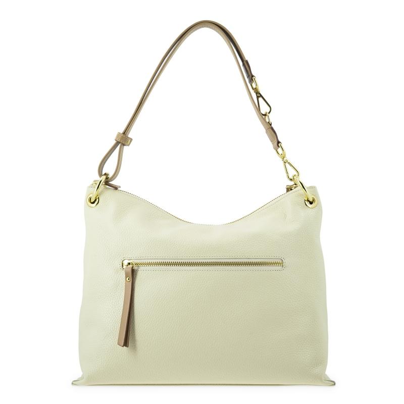 El Potro Bolso Hobo Mediano En Piel Vacuno Color Ivory - Oasis
