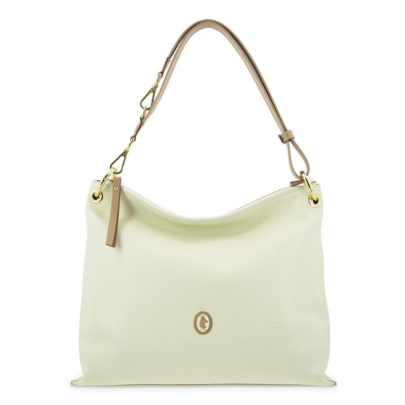 El potro Bolso Hobo mediano en piel vacuno color ivory - Oasis