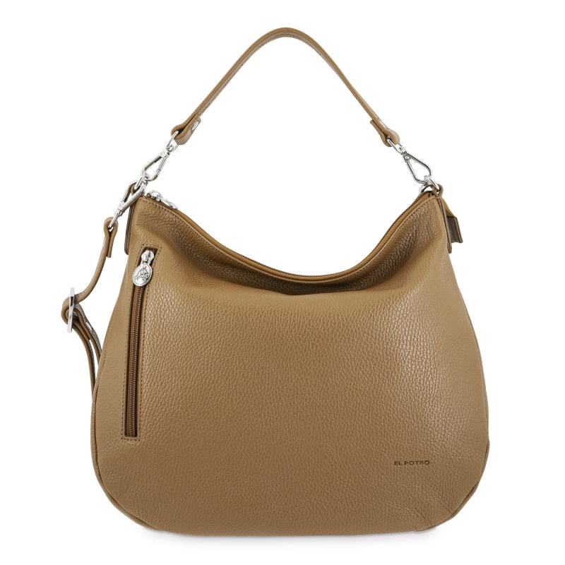 El potro Bolso Hobo mujer en piel vacuno color cuero - Floater