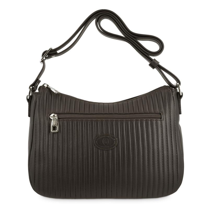 El potro Bolso Hobo mujer en piel vacuno color marrón - Cromo