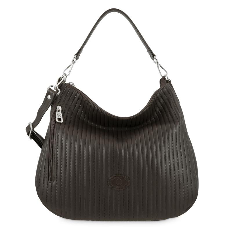 El potro Bolso Hobo mujer en piel vacuno color marrón- Cromo