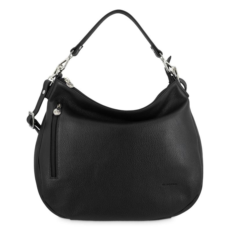 El potro Bolso Hobo mujer en piel vacuno color negro - Floater