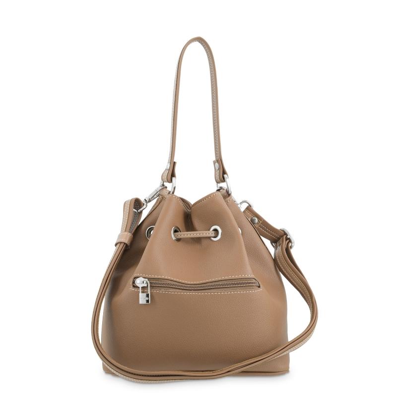 El Potro Bolso Saco Pequeño Mujer En Lona Y Piel Vacuno Color Cuero -Angula