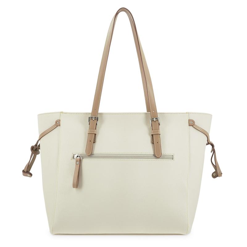 El Potro Bolso Shopping Mujer En Lona Y Piel Vacuno Color Beige - Base