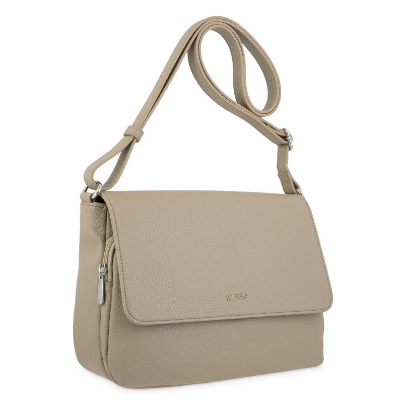 El Potro Bolso Solapa Bandolera De El Potro Color Almendra-Siena