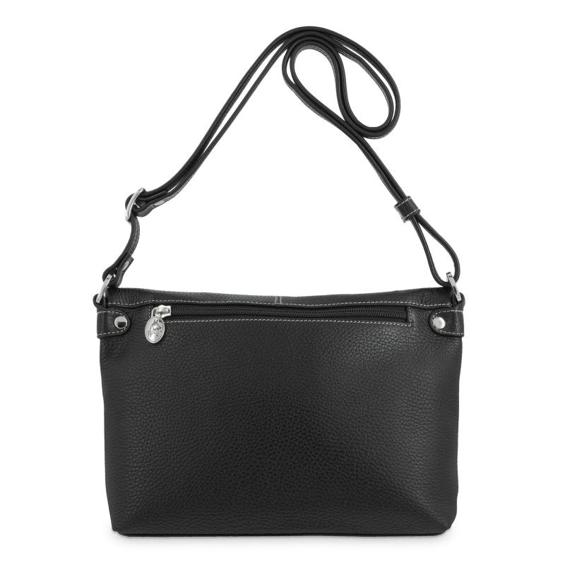 El Potro Bolso Solapa Bandolera Mediano En Piel Vacuno Color Negro - Floater