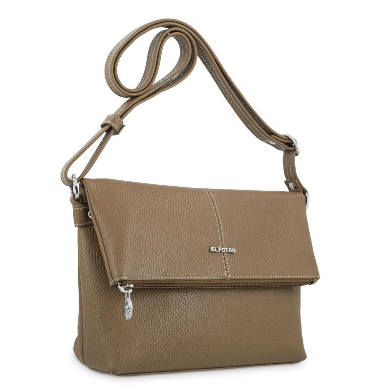 El Potro Bolso Solapa Bandolera Mediano En Piel Vacuno Color Cuero - Floater