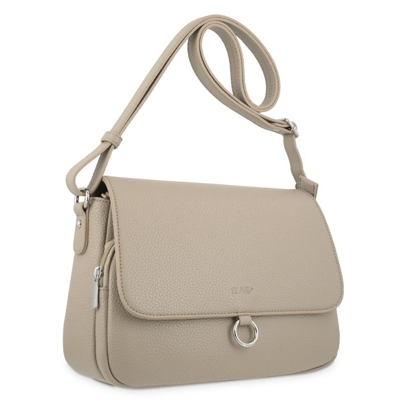 El Potro Bolso Solapa Grande Bandolera De El Potro Color Almendra-Siena