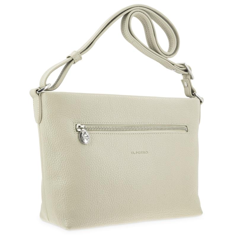 El Potro Bolso Suave Bandolera De 3 Cremalleras Mujer En Piel Vacuno Color Beige - I R I S