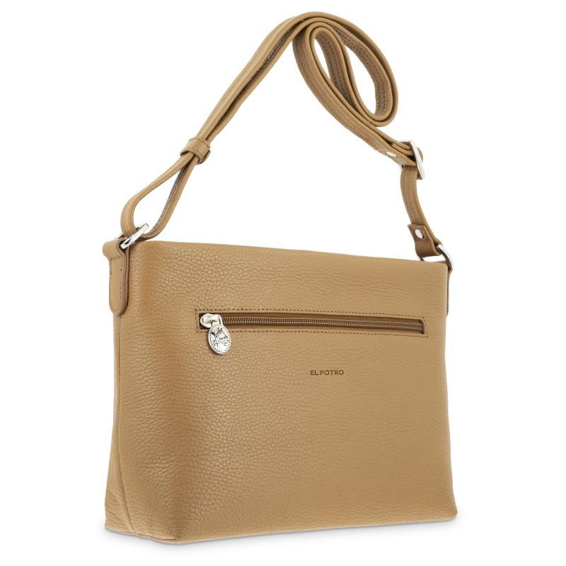 El Potro Bolso Suave Bandolera De 3 Cremalleras Mujer En Piel Vacuno Color Cuero- Floater