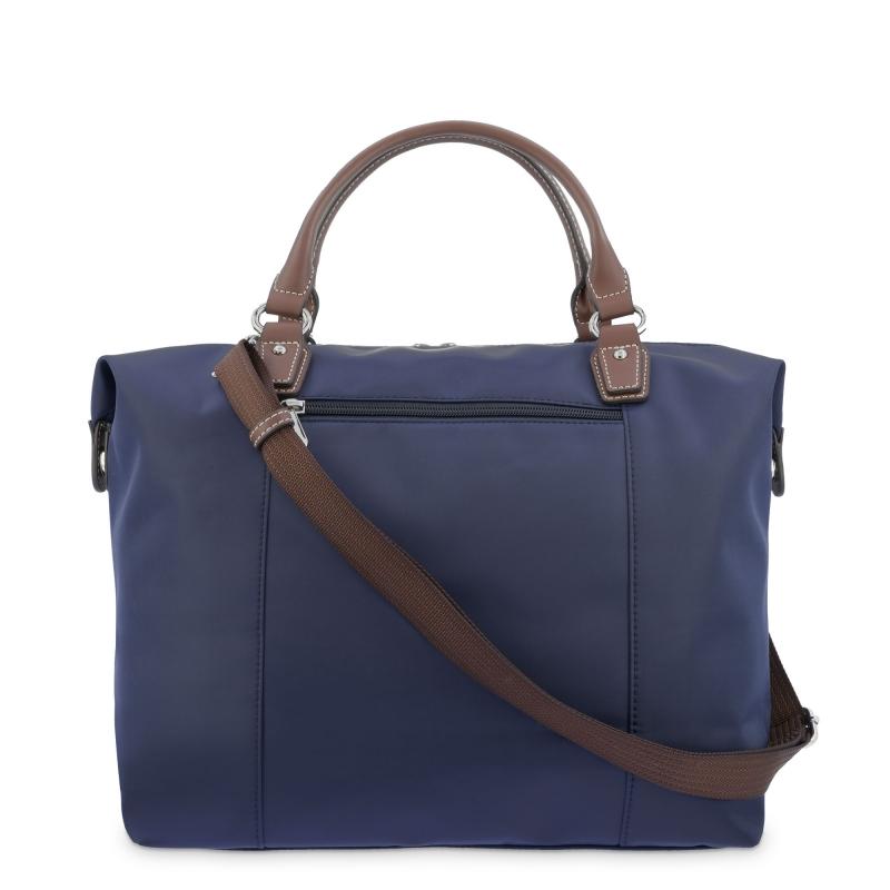 El Potro Bolso Tote Mujer En Lona Y Piel Vacuno Color Azul-cuero-Paris