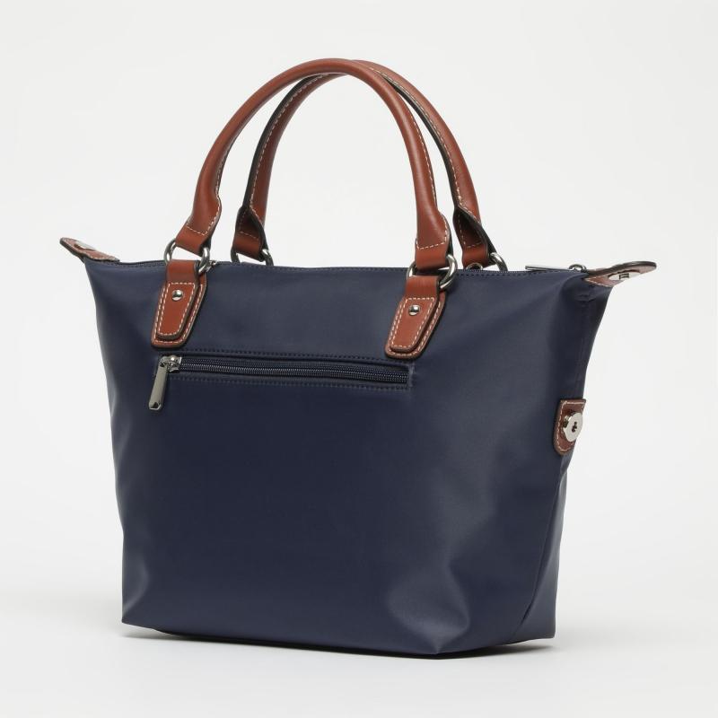 El Potro Bolso Tote Mujer En Lona Y Piel Vacuno Color Azul-cuero-Paris