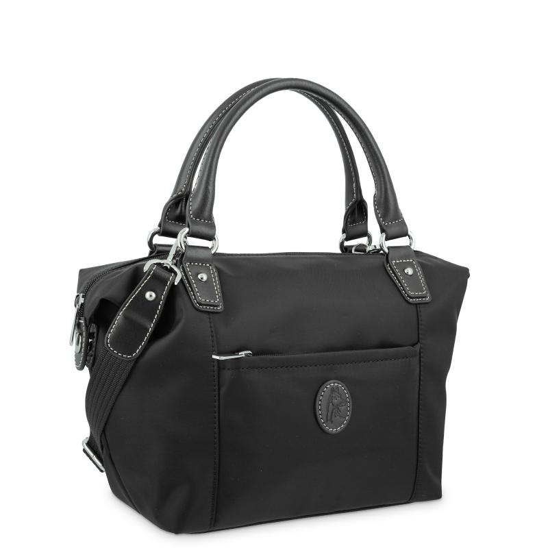El Potro Bolso Tote Mujer En Lona Y Piel Vacuno Color Negro-Paris