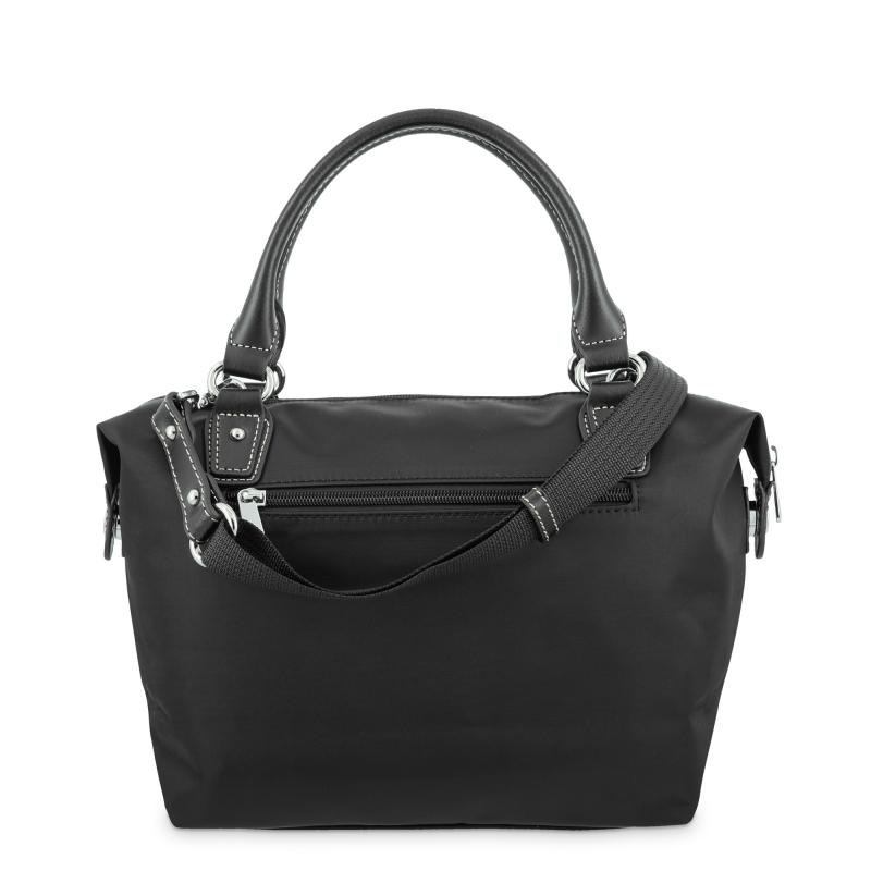 El Potro Bolso Tote Mujer En Lona Y Piel Vacuno Color Negro-Paris