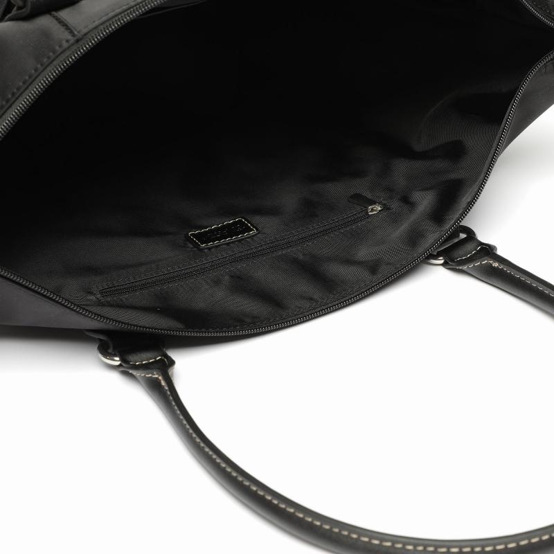 El Potro Bolso Tote Mujer En Lona Y Piel Vacuno Color Negro-Paris