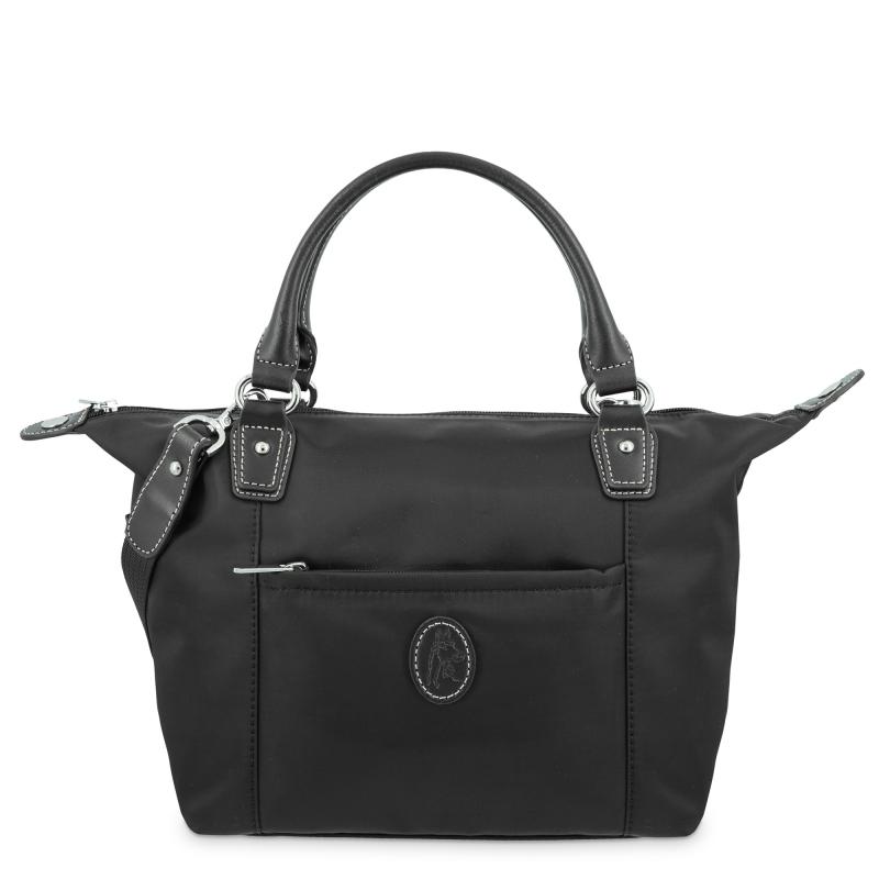 El potro Bolso Tote mujer en lona y piel vacuno color negro-Paris