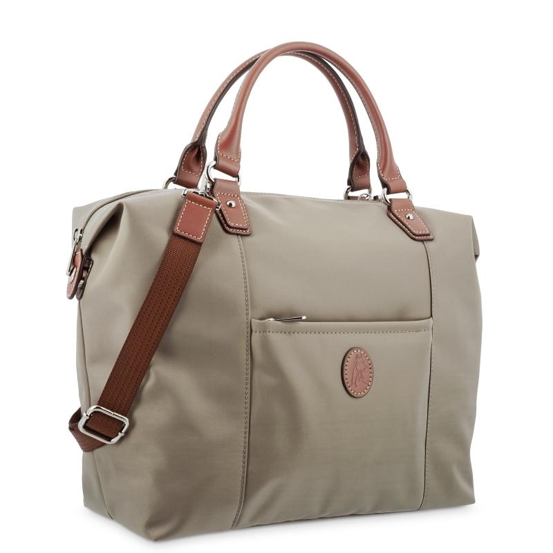 El Potro Bolso Tote Mujer En Lona Y Piel Vacuno Color Taupe-cuero-Paris