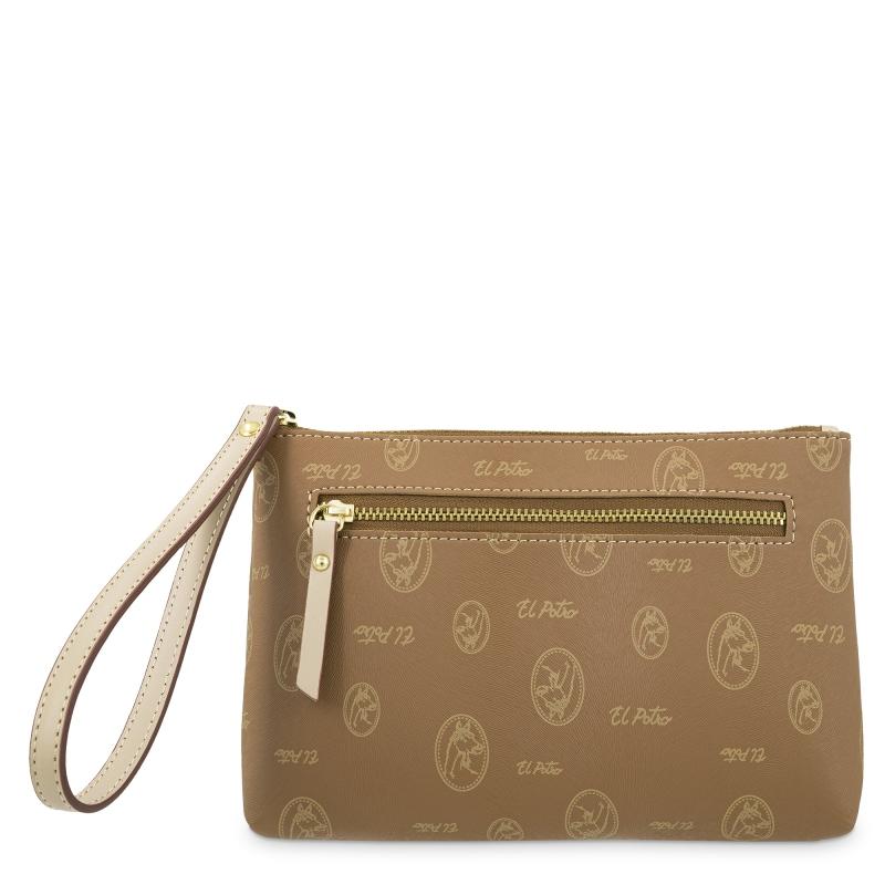 El Potro Carpeta Mujer En Lona Y Piel Vacuno Color Cuero - Vintage