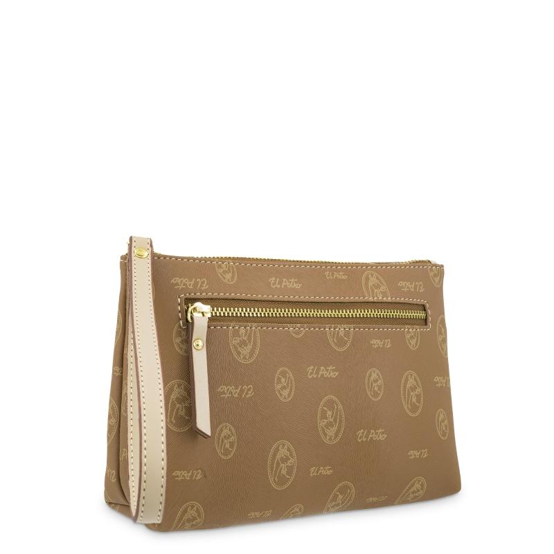 El Potro Carpeta Mujer En Lona Y Piel Vacuno Color Cuero - Vintage