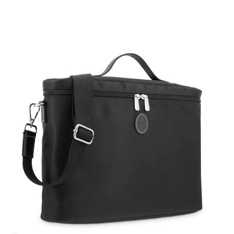 El Potro Carpeta Unisex En Lona Negro Y Piel Vacuno Color Negro-Paris