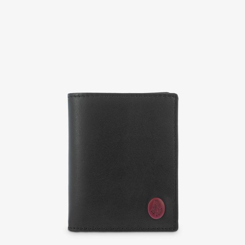 El potro Cartera Billetera con Monedero Interior hombre en piel vacuno color negro/burdeos Tribeca-El Potro