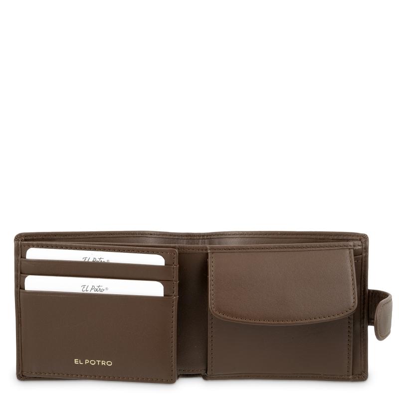El Potro Cartera Billetera Tarjetero Con Monedero Interior En Piel Vacuno Color Cuero-El Potro