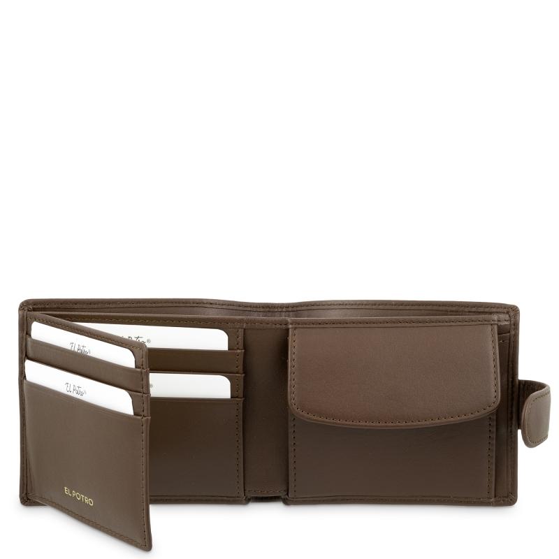 El Potro Cartera Billetera Tarjetero Con Monedero Interior En Piel Vacuno Color Cuero-El Potro