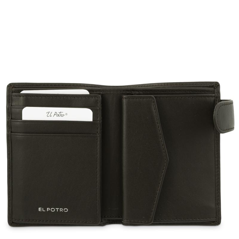 El Potro Cartera Billetera Tarjetero Con Monedero Interior En Piel Vacuno Color Marrón- El Potro