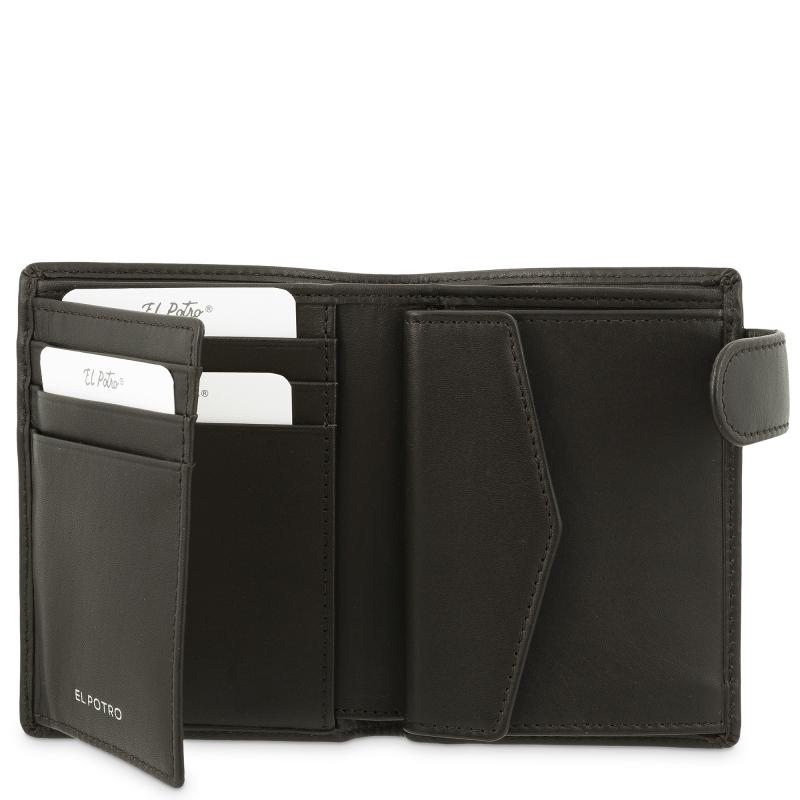 El Potro Cartera Billetera Tarjetero Con Monedero Interior En Piel Vacuno Color Marrón- El Potro